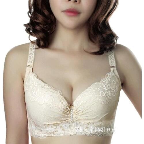 New Fashion Women Push Up Lace Plus Size B C D E Cup Bra Sexy Brassiere Ambrielle Cotton Underwear Skin Black Color