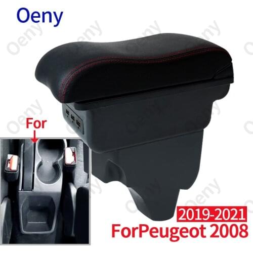 For Peugeot 2008 Armrest For Peugeot 208 Car Armrest box 2019 2020 2021 Retrofit parts Interior Storage box accessories