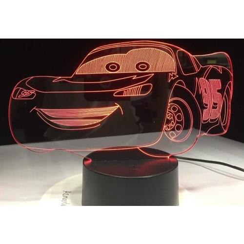 Super Car 3D Racing Car Night Light USB LED Table Lamp 3D Illusion Lamp Children Kids Bedroom Decor sitting room lights Dropship