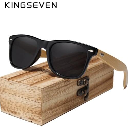 Bamboo Sunglasses Men and Women All In KINGSEVEN DESIGN Sun Glasses Polarized Vintage Travel Eyewear Mirror Lenses