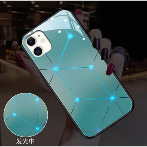 Tempred Glass Call Light Case For iPhone 12 11 Pro Max 8 7 6 Plus X Case LED Flash Cover For iPhone 11 SE 2020 XR XS MAX 12 Mini