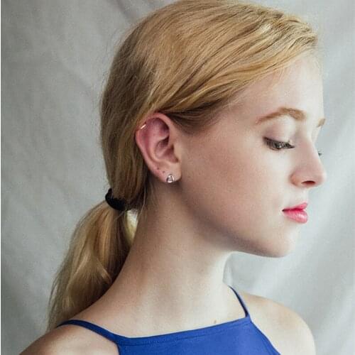 Simple New Arrival 100% 925 Sterling Silver Exquisite Triangle Earrings for Women Classic Fine Jewelry Gift E038