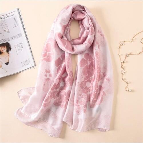 New summer decoration woman fashion scarves flower pattern printing 90cmx180cm long scarf scarves headscarf hot sale girl gift