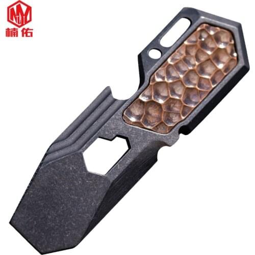 1PC Titanium Alloy Mini Crowbar Bottle Opener Wrench Outdoor EDC Multitool Portable Self-defense Keychain Tool Pendant