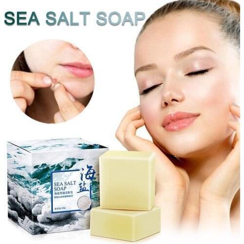 100g Removal Pimple Pore Acne Treatment Sea Salt Soap Cleaner Moisturizing Goat Milk Soap Face Care Wash Basis Soap