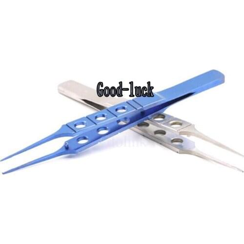 12 Designs Micros Stainless Steel Titanium Alloy 11CM Dovetailed Straight/bend Head Tweezers Platforms Ophthalmic Forceps