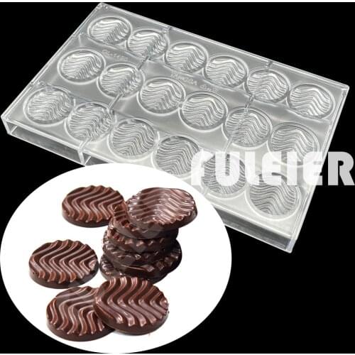 18 Cavities Threaded Round Chocolate Mold Polycarbonate Baking Mould Cake Confectionery Tool Bakeware Candy Maker Mold
