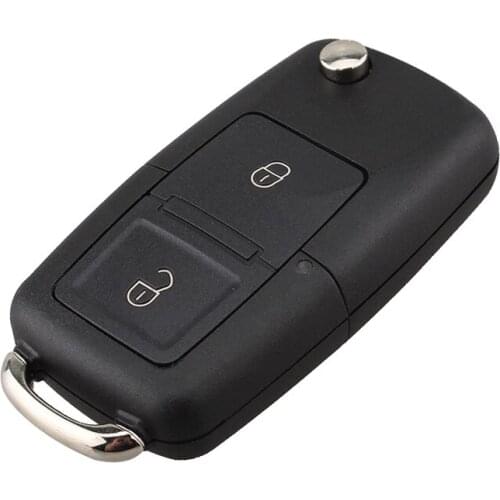 2 Buttons Flip Remote Key Fob Case 434MHz ID48 Chip For VW Beetle Bora Golf Passat Transporter T5 1J0 959 753 AG
