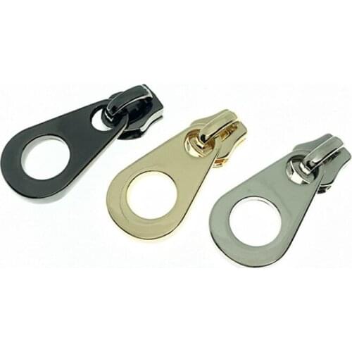 20 Pieces 17*29 MM Hardware Luggage Thick Double Hole Pull Tab Head Zipper Handbag Chain Head Wallet Decoration Repair Zipper