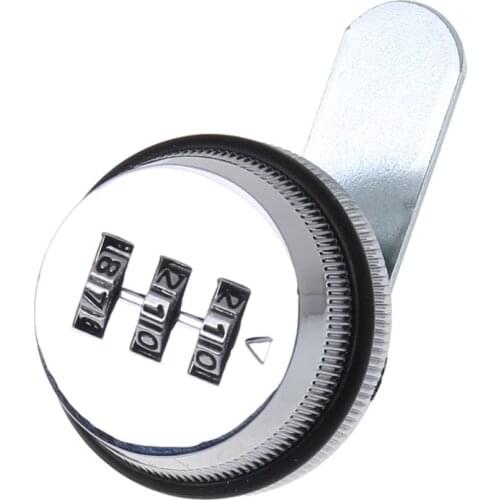 3-Digit Combination Mailbox Lock 7/8" Rotary Tongue Cam Lock for Cabinet Drawer E7CB