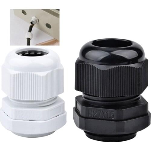 5pcs Insulation Waterproof IP68 Cable Gland Metric M12 / M16 / M20 Nylon Plastic Electric Wire Fix Joint Cable manager protector