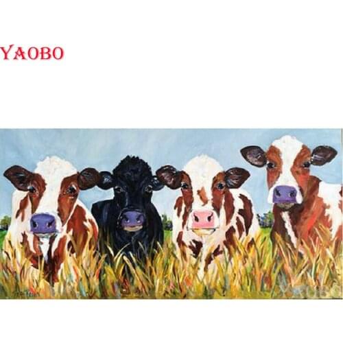 5D Diamond Embroidery Netherlands Cow Large Diy Diamond Painting Mosaic full square/round drill 3d Picture pates Home Decor