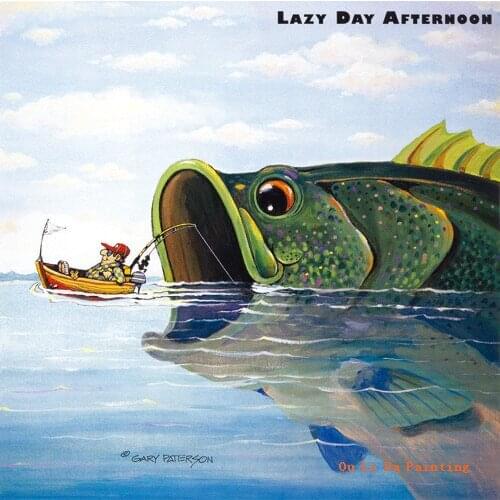 Free shipping cartoon man fishing big fish oil painting canvas painting prints on canvas kids wall art room decoration picture