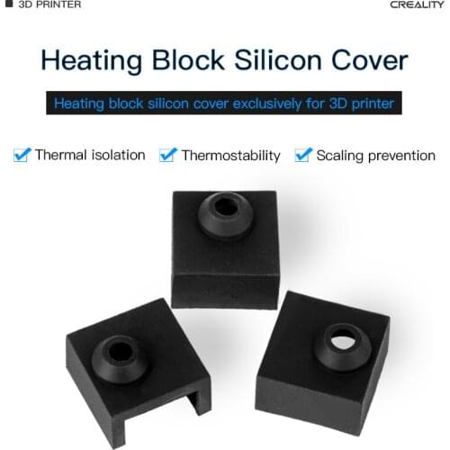CREALITY 3D Original 3Pcs/Lot Heater Block Silicone Cover MK7/MK8/MK9 Hotend For CR-6 SE/CR-10/Ender-3/Ender-3 V2