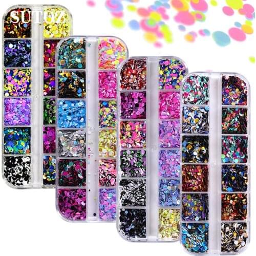 Nail color mixing size discs 5 ultra-thin suits advanced color matching discs nail art DIY sequin jewelry