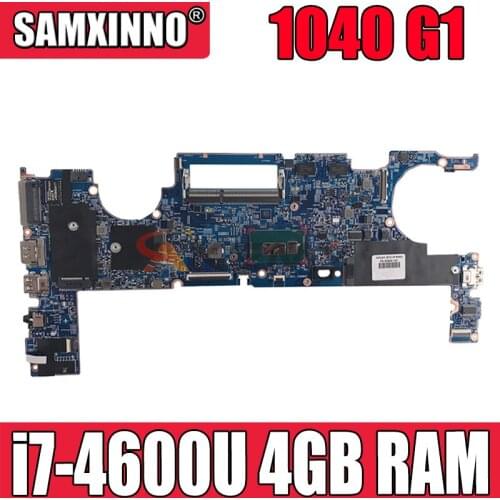 For HP Folio 1040 G1 Laptop Motherboard 748354-001 748354-501 748354-601 With SR1EA i7-4600u CPU 4GB RAM 100% Tested Fast Ship