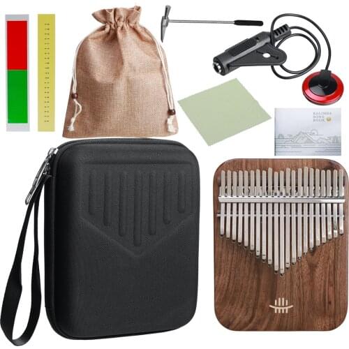 21 Key Kalimba Keyboard Piano Finger Thumb Mbira Mahogany Wood With Accessories