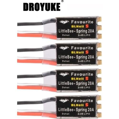Droyuke FVT LittleBee BLHeli_S ESC DSHOT SPRING 20A ESC BLHeli S Speed Controller 2-4S for FPV Raing Drone Quadcopter210