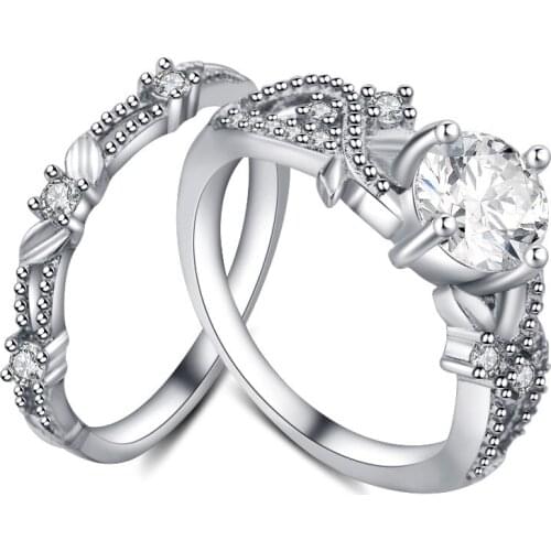 Fashion Jewelry Leaf Zircon Ring Couple Elegant Engagement Personality Stylish Romantic Gift Free Shipping