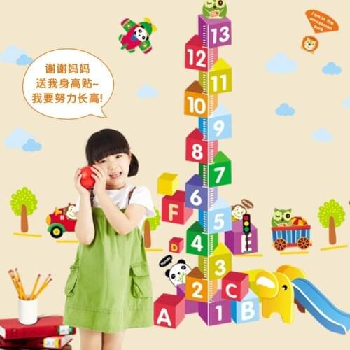 Cartoon Number Height Chart Wall Stickers For Kids Rooms Height Chart Ruler Wall Decals Nursery Room Decoration