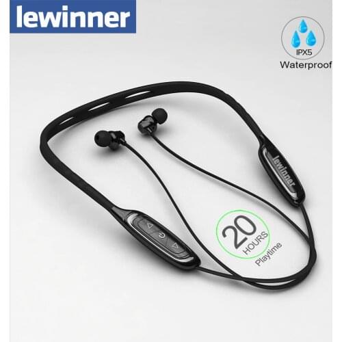 Lewinner W1 Neckband Bluetooth Earphone with Mic IPX5 Waterproof Sports Wireless Headphone Bluetooth for phone iPhone xiaomi