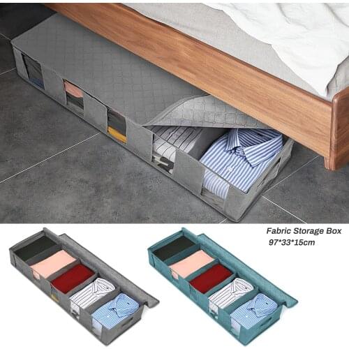 NonWoven Family Save Space Organizador Bed Under Closet Folding Clothes Storage Box Divider Organiser Quilt Bag Holder Organizer
