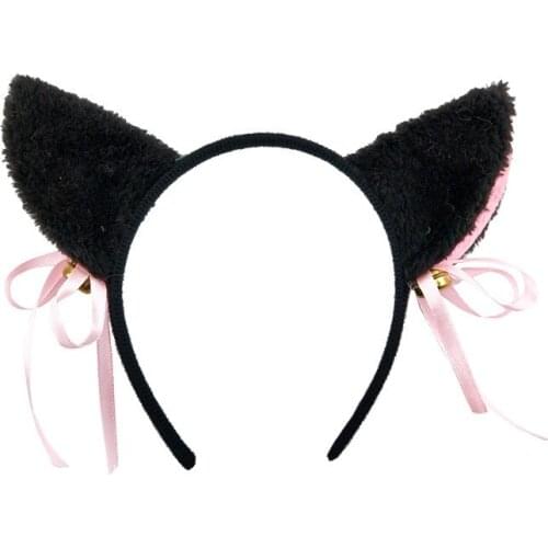 Cute Plush Fox Cat Ear With Bell Hair Hoop Girl Headband Hair Accessories For Birthday Party Cosplay Carnival Headwear Gift