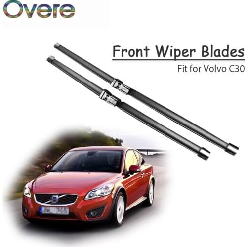Overe 1Set Rubber Car Front Wiper Blade Kit For Volvo C30 2013 2012 2011 2010-2006 Windscreen Wiper Original replace Accessories