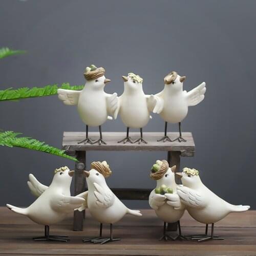 Weaving Couple Birds Home Ornament Living Room Decoration Weave Bird TV Cabinet Childrens Room Furnishing Gift Lover Figurine