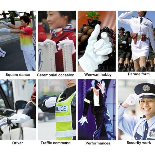 Durable Gloves Work Cotton Protection Touch Screen Winter Warm White Pratical Gloves Work Cotton Elastic Tool Hand Warmer