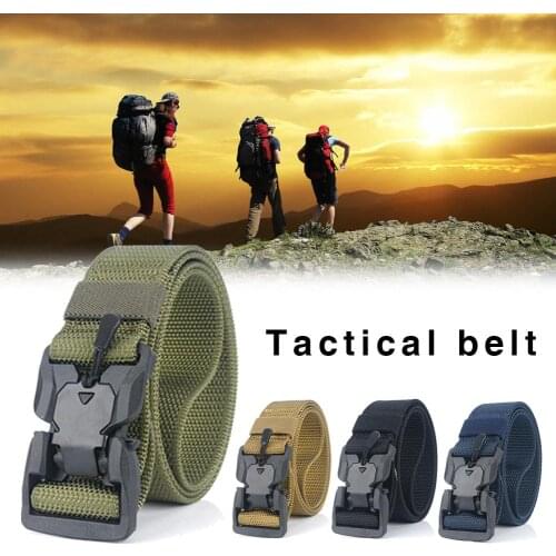 Military Tactical Belts NEW Magnetic Buckle Waist Mens Jeans Belt Army Style Nylon Belt Outdoor Hunting Accessories Waistband