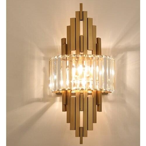 Nordic Luxury Led Crystal Wall Lamps For Restaurant Living Room Bedroom Postmodern Indoor Art Decoration Lighting Luminaire