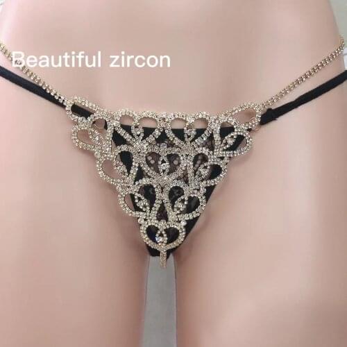 Sexy woman shining Rhinestone bra thong fashion crystal waist chain underwear pendant jewelry bikini beach jewelry wholesaler