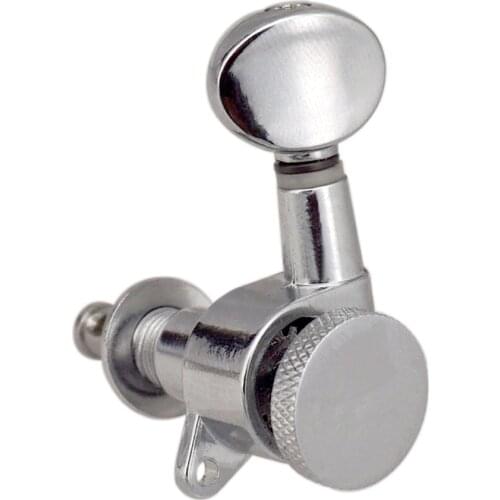 Silver Metal Electric Guitar Tuning Pegs Machine Heads Tuners 6L, Easy to Install
