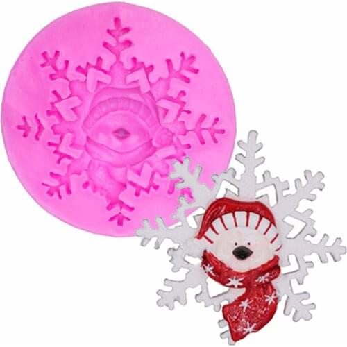 Silicone mould christmas snowflake silicone mold penguin Cake decoration tools soap molds T1086