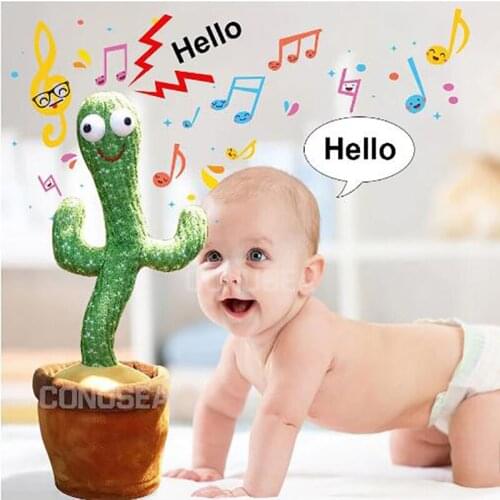 Dancing Cactus Toys Speak Electronic Plush Toys Twisting Singing Dancer Talking Novelty Funny Music Luminescent Gifts Bluetooth