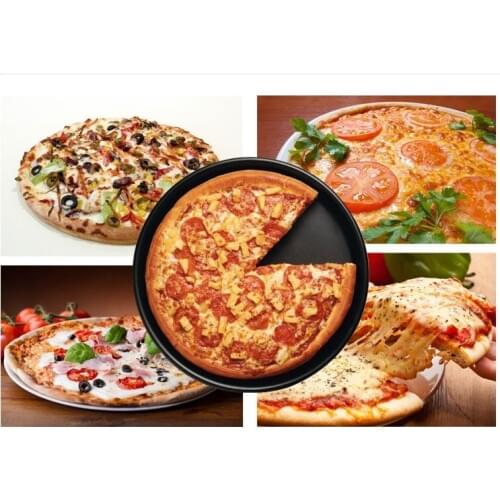 1PC 6/7/8/9/10 inch Pizza plate baking tools pizza tray Home baking oven microwave oven use Non-Stick pizza pan Dish JJ 0864