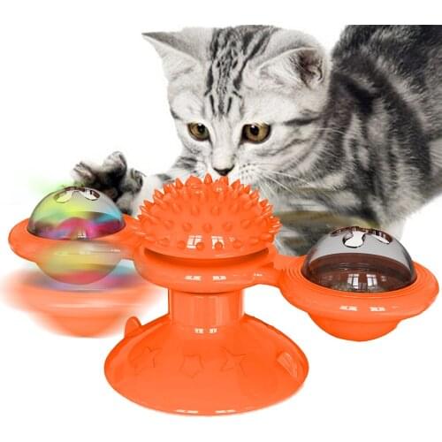 Pet supplies new product turnaround windmill cat toy turntable cat toy hair rubbing machine cat brush