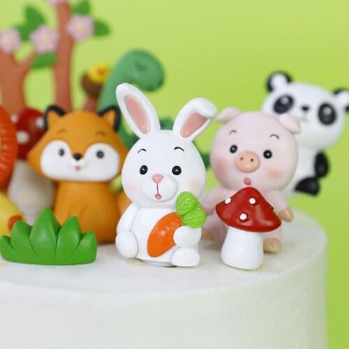 Woodland Animals Cake Topper Jungle Safari Cake Decor Happy Birthday Party Decor Kids Boys Girls Wild Animals Table Dessert Dec