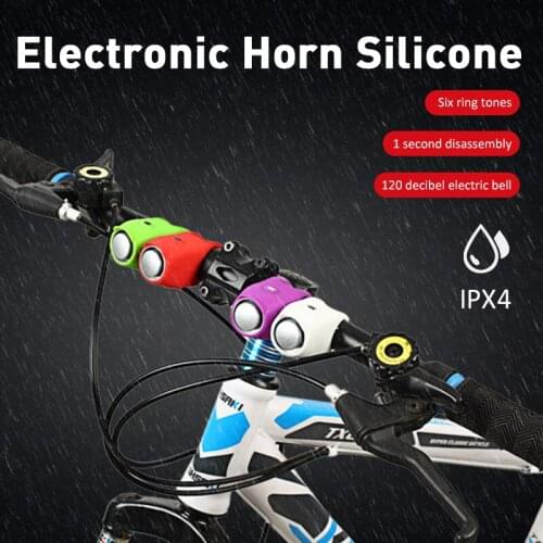 Electronic Bike Bells Rechargeable Bicycle Horn Mini Portable Waterproof Silicone Handlebar Loud Bells MTB Mountain Road Bike