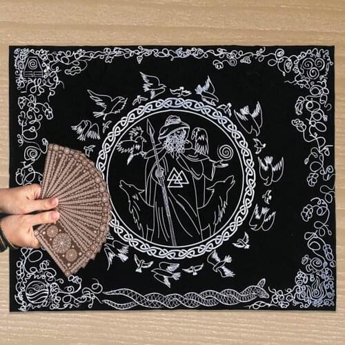 74x60cm Odins Blessing Four Elements Velvet Custom Tarob Altar Ceremony Prayer Tablecloth Tarot Tablecloth Card Tablecloth