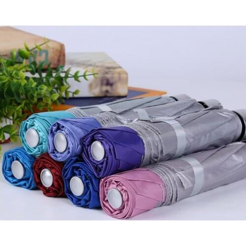 High Quality Cheap Fashion Umbrellas Parasol Solid Color Three Folding Rain Sun Umbrellas Wedding Favor Party Gift For Guests SN