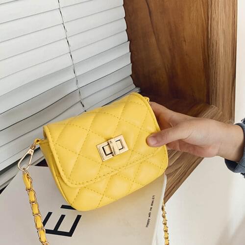 Lingge Shoulder Bag Fashion Chain Girls Crossbody Bag High Quality Mini Handbags Brand Designer Phone Pack Cute Child Purse