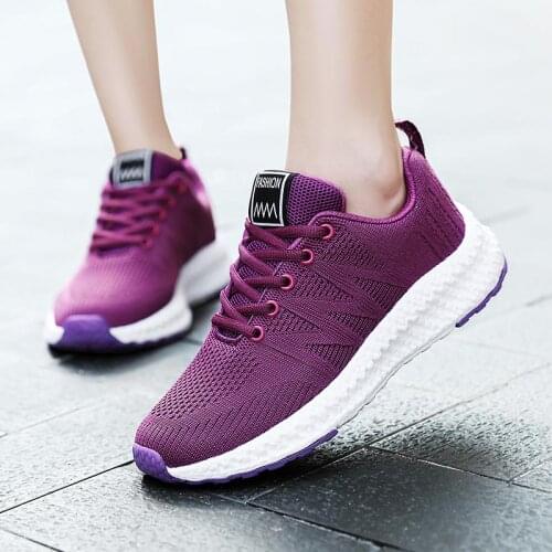 Plus Size Summer Brethable Sport Sneakers Woman Running Shoes Womens Sports Shoes Purple Chaussure Femme Ete 2021 Schue B-1487
