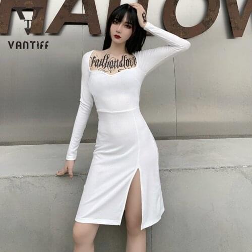 Summer Casual Lace Vintage Dress Vintage Denim Dress Autumn New Long-sleeved Dress Sexy Square Collar Chest High Fork Dress