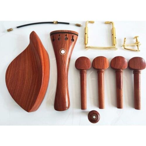 1set New Rosewood 4/4 violin accessories chinrest endpin tuner tail gut