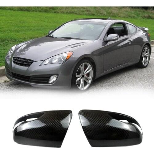 1 Pair Rearview Mirror Cover Carbon Fiber Side Rear View Mirror Cover Caps for Hyundai Genesis Rohens Coupe 2008-2016