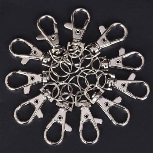10pcs Key Chain Ring Metal Swivel Lobster Clasp Clips Key Hooks Keychain Split Ring DIY Bag Jewelry