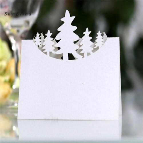 10pcs Laser Christmas Treeshape Seat Card Hollow Name Place Card Wedding Party Table Decoration Supplies 7zSH874