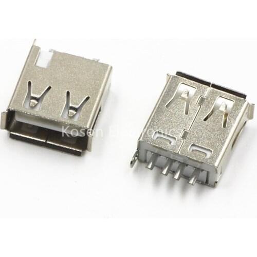 10pcs Straight Solder Type USB A Female Plug Jack Connector